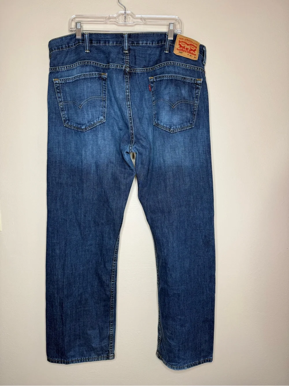 Levi's 569 Loose Straight Fit Jeans 38x32 Dark Wash Blue Denim